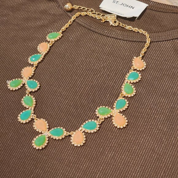 Brand New!! KATE SPADE New York: GumDrop| Green&Beige Stones|Crystals|Gold Metal - Picture 7 of 10